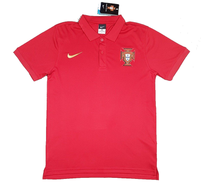 Футболка поло Португалия (FP0037), Красный, Nike, Взрослая, Мужская, Красный, Португалия, S