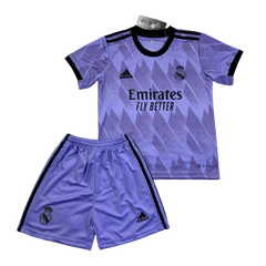 Детская футбольная форма Реал Мадрид выездная (2022-2023), Клуб, Детская, Короткий, 2022/2023, Выездная, Реал Мадрид, Чистая спина, Испании, XXXS (16)