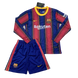 Детская футбольная форма Барселона длинный рукав (2020-2021), Гранатовый, Клуб, Детская, Длинный, 2020/2021, Домашняя, Барселона, Чистая спина, Испании, XXXS (16)